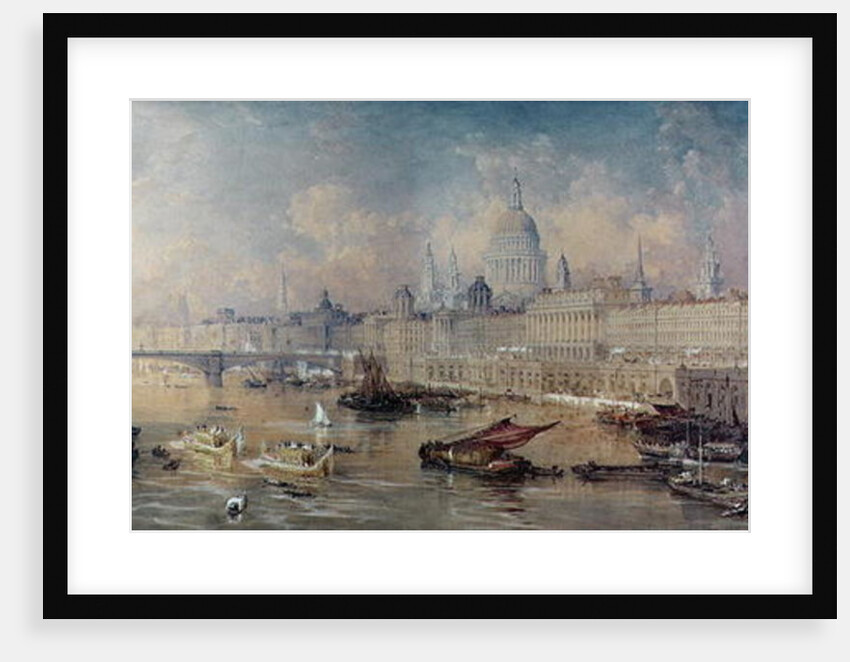 Design for the Thames Embankment, view looking upstream by Thomas Allom