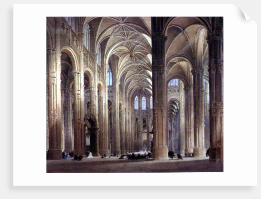 The Interior of St. Eustache, Paris, 19th century by Thomas Allom