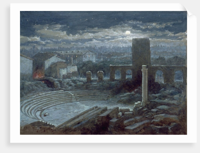 The Roman Theatre, Arles, Moonlight by George Henry Andrews