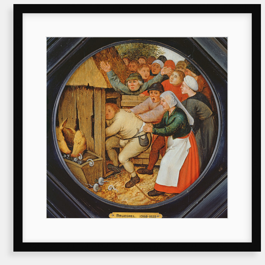 The Drunkard Pushed into the Pigsty by Pieter the Younger Brueghel