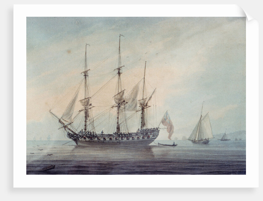Seascape with a Frigate by Samuel Atkins