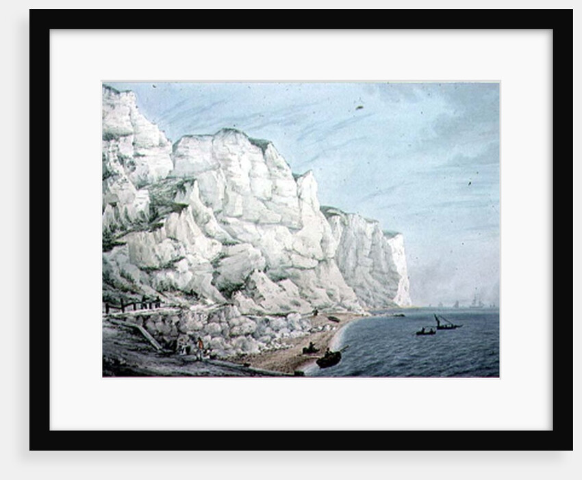 Study of Cliffs: Sailing Vessels in the Offing and Small Boats with Figures near Shore, 18th century by Samuel Atkins