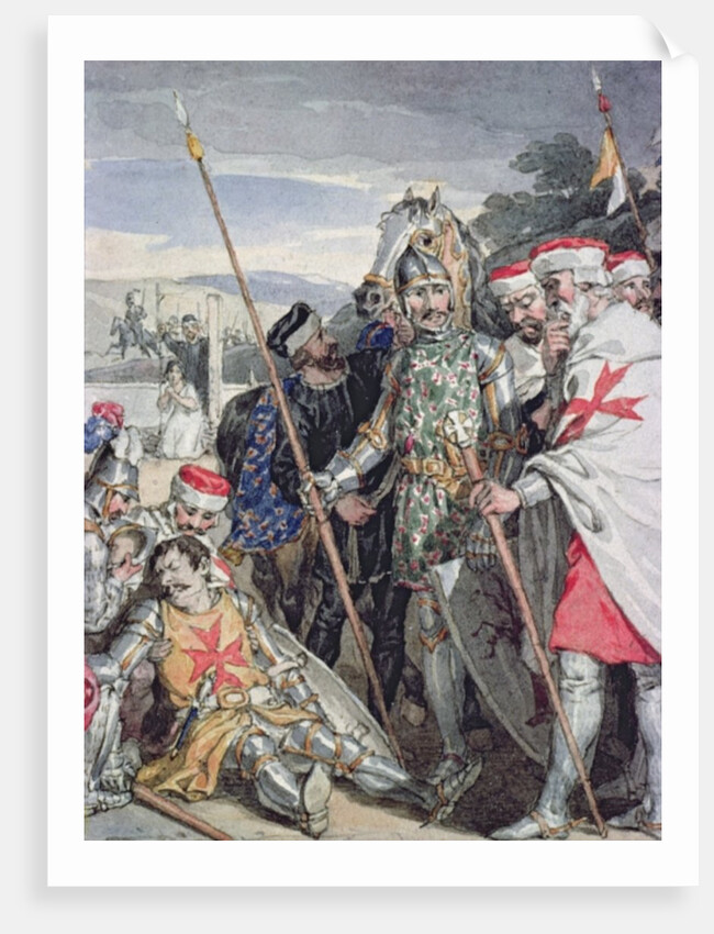 Ivanhoe by Sir Walter Scott: The death of Sir Brian de Bois-Guilbert by John Augustus Atkinson