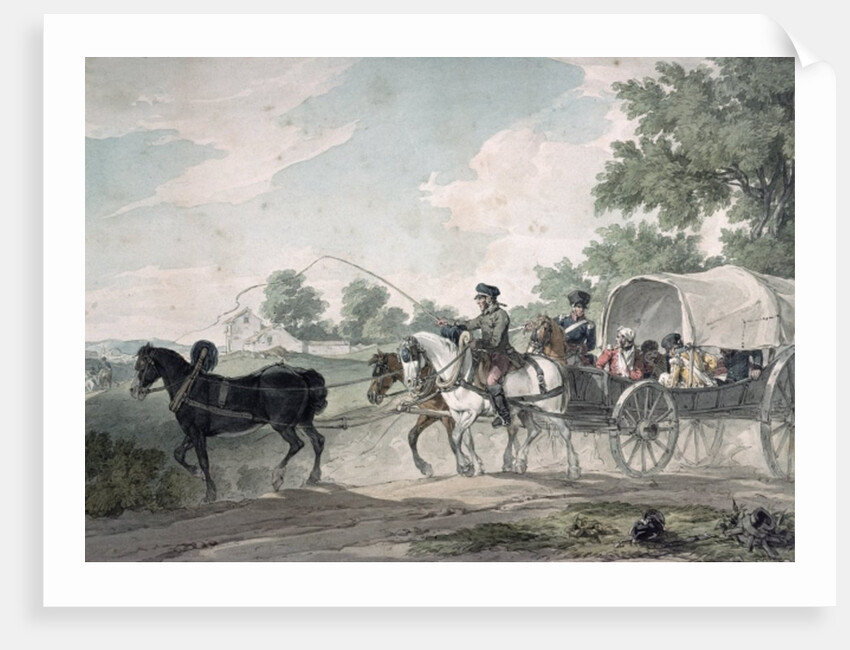 Belgian Wagon conveying Wounded from the Field after the Battle of Waterloo, 1815 by John Augustus Atkinson