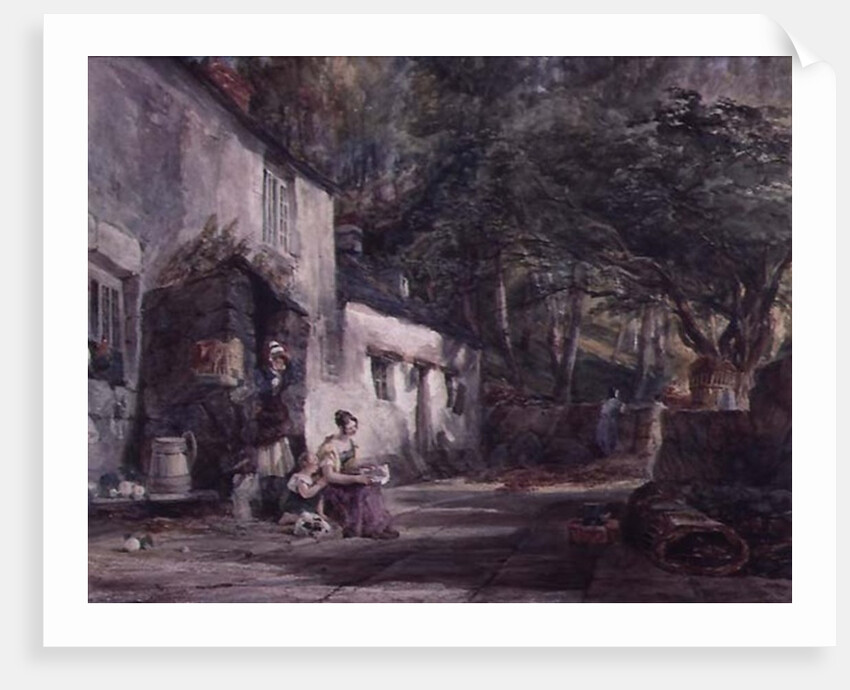 A Cottage in North Wales, with Figures by Samuel Austin