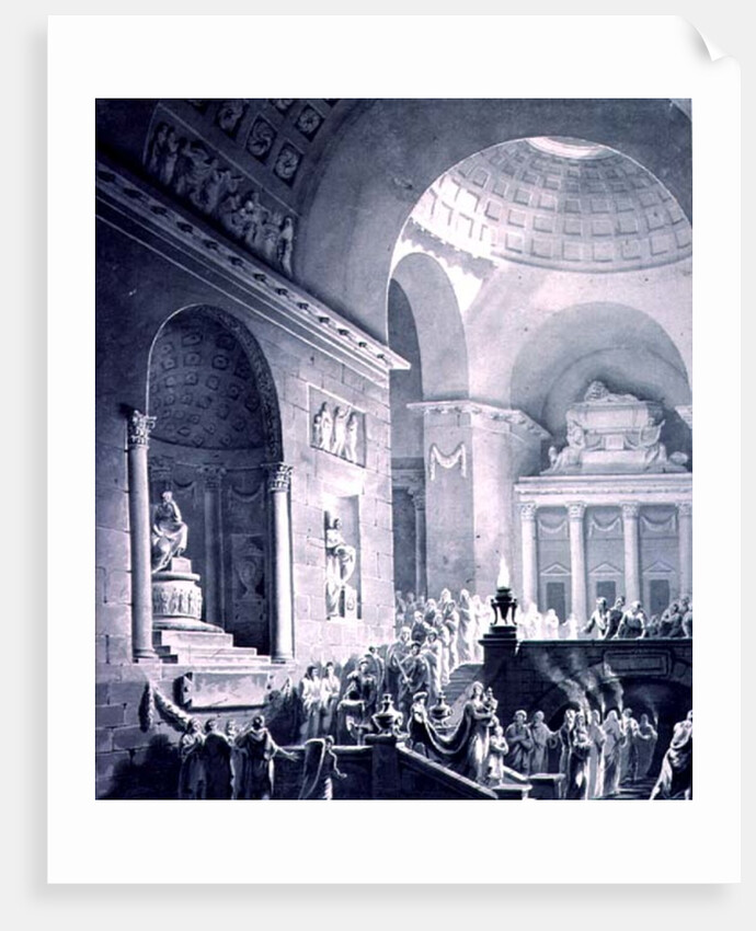 Scene in a Classical Temple: Funeral Procession of a Warrior by Joseph Charles Barrow