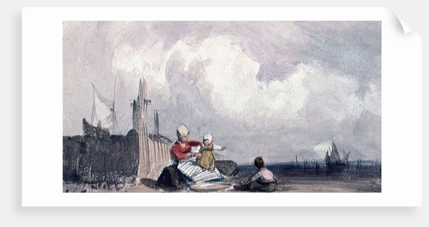 Fisherfolk on the Beach by Richard Parkes (attr. to) Bonington
