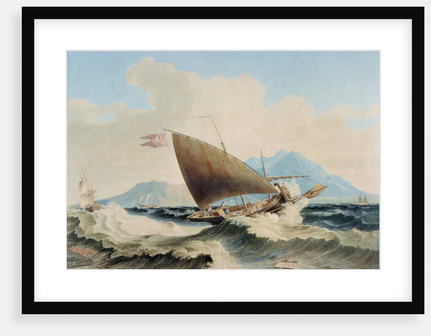 View of the Island of Lipari and a Maltese Speronare by William H. Burnett