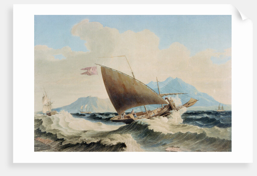 View of the Island of Lipari and a Maltese Speronare by William H. Burnett