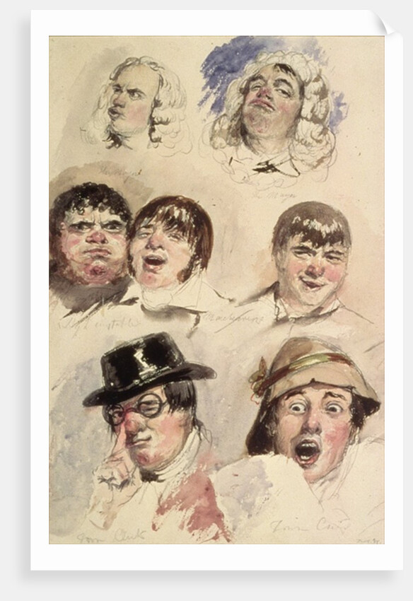 Sheet of Studies of Seven Heads by Robert William Buss