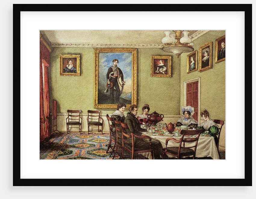 Dining room at Langton Hall, family at breakfast, c.1832-3 by Mary Ellen Best
