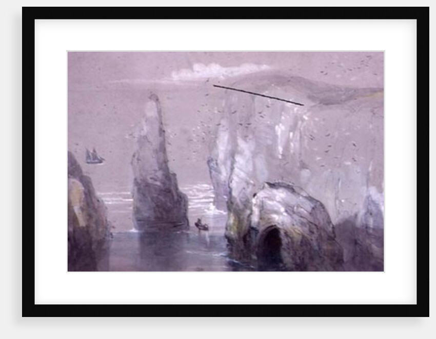 View of Flamborough Head, showing a Group of Men gathering Gulls' Eggs by George Bryant Campion