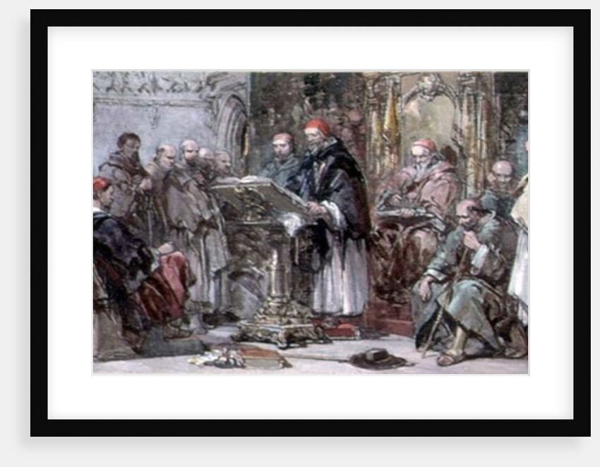 A Scene of Monastic Life: Preaching in the Church by George Cattermole