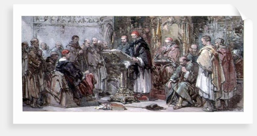 A Scene of Monastic Life: Preaching in the Church by George Cattermole