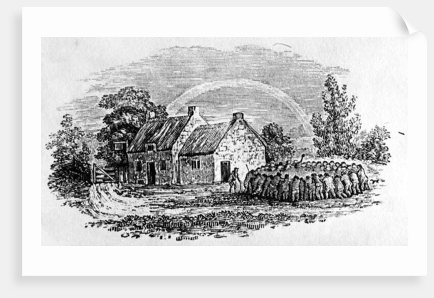 Cockfight Outside an Inn, c.1801 by Thomas Bewick