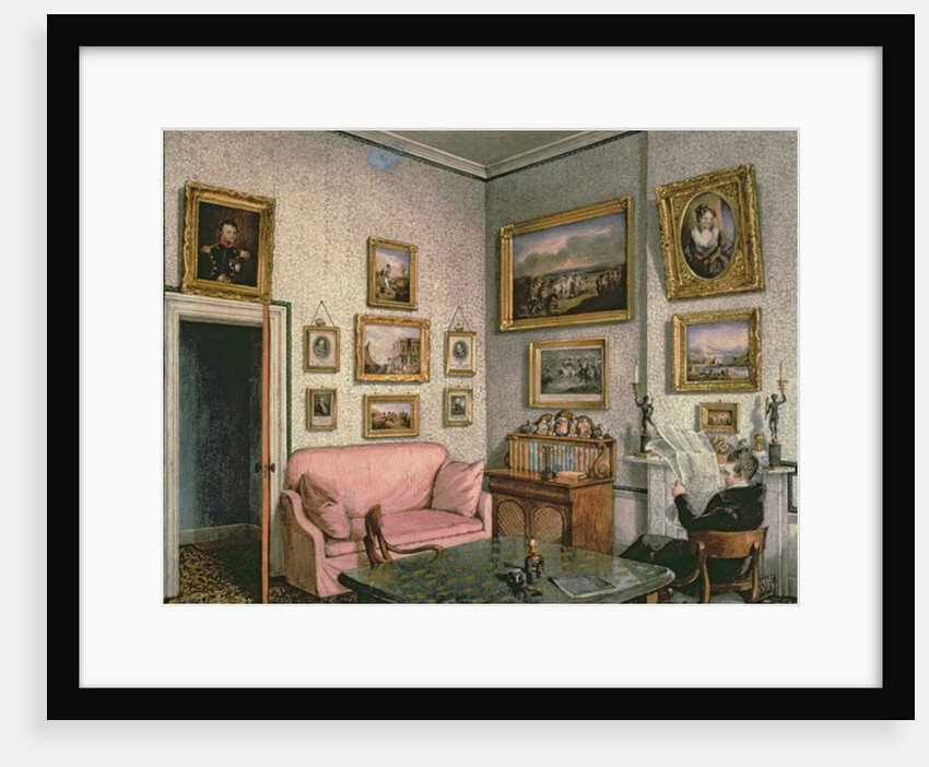 Col. Norcliffe's study at Langton Hall, c.1837 by Mary Ellen Best