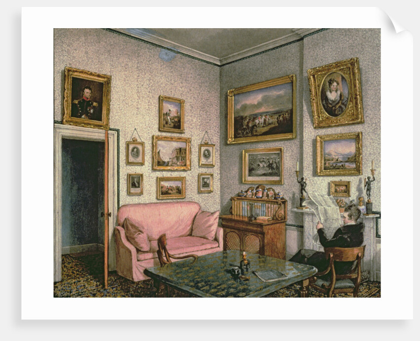 Col. Norcliffe's study at Langton Hall, c.1837 by Mary Ellen Best