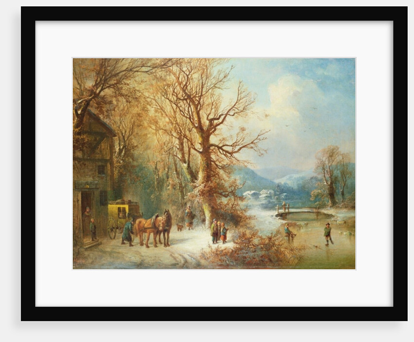 Coach and Horses in a Snowy Landscape by Guido Hampe