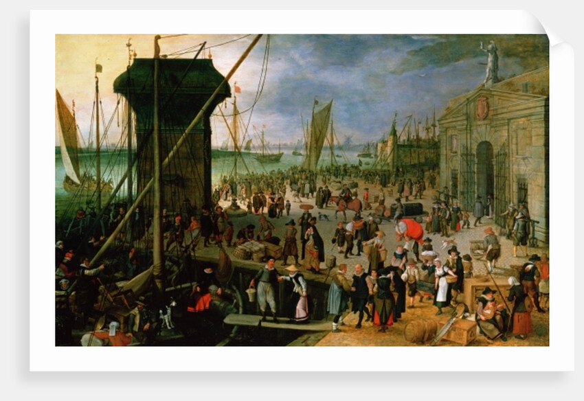 A View of Antwerp harbour with the Kraanenhoofd and the Werf Gate, 1608 by Sebastian Vrancx