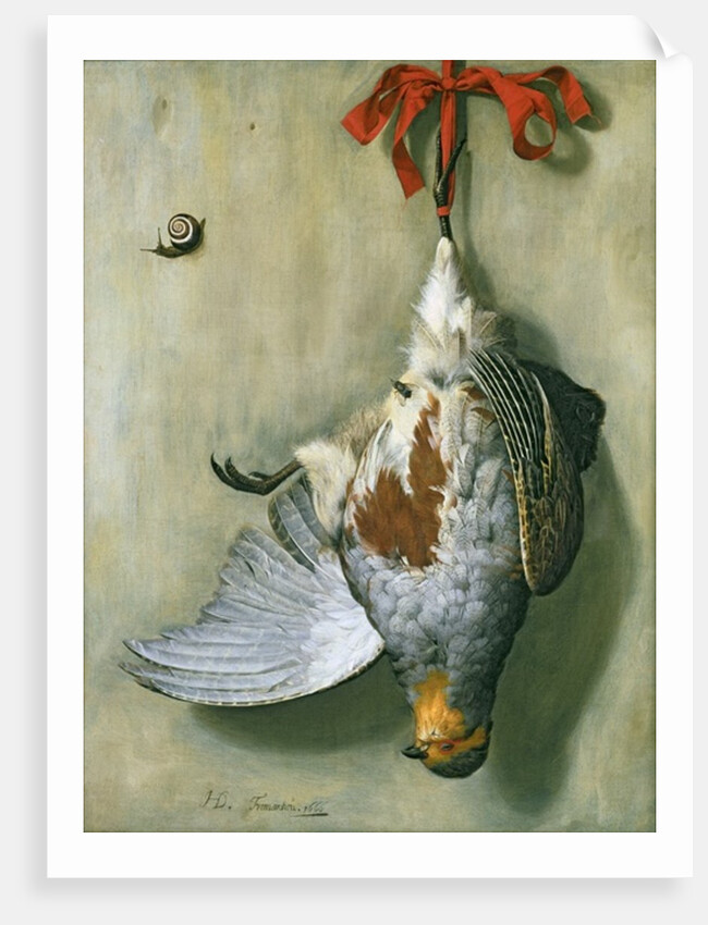 Trompe l'Oeil with Partridge, 1666 by Hendrik de Fromantiou