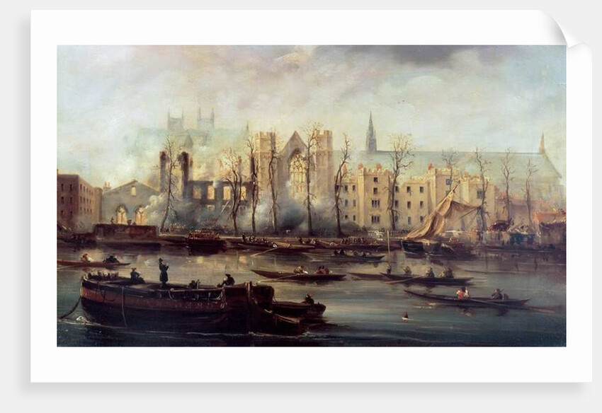 The Burning of the Houses of Parliament, 16th October 1834 by David Roberts
