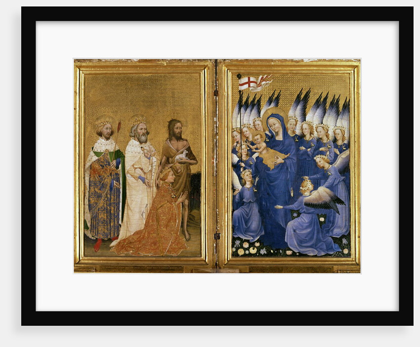 Richard II presented to the Virgin and Child by his Patron Saint John the Baptist and Saints Edward and Edmund, c.1395-99 by Master of the Wilton Diptych