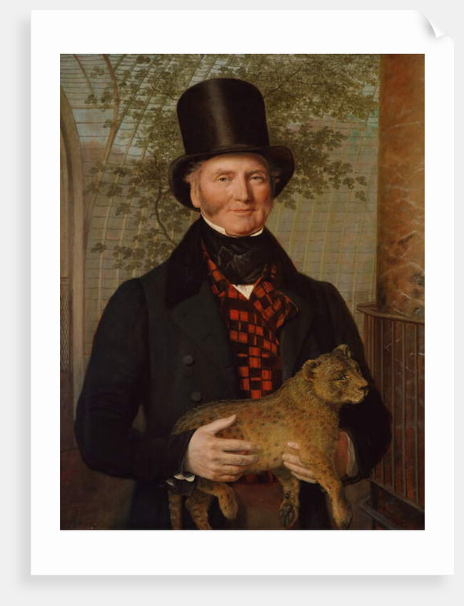 Portrait of Edward Cross, holding a lion cub, 1838 by Jacques-Laurent Agasse
