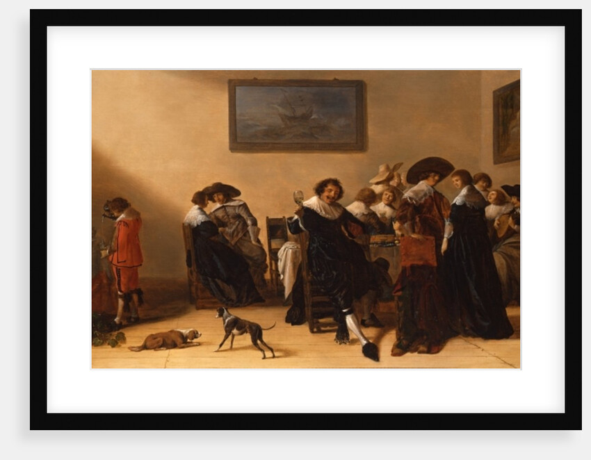 A Merry Group in an Interior, eating and drinking by Anthonie (1601-73) Palamedesz