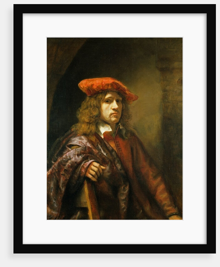 Portrait of a young man in a red cap by Samuel van Hoogstraten