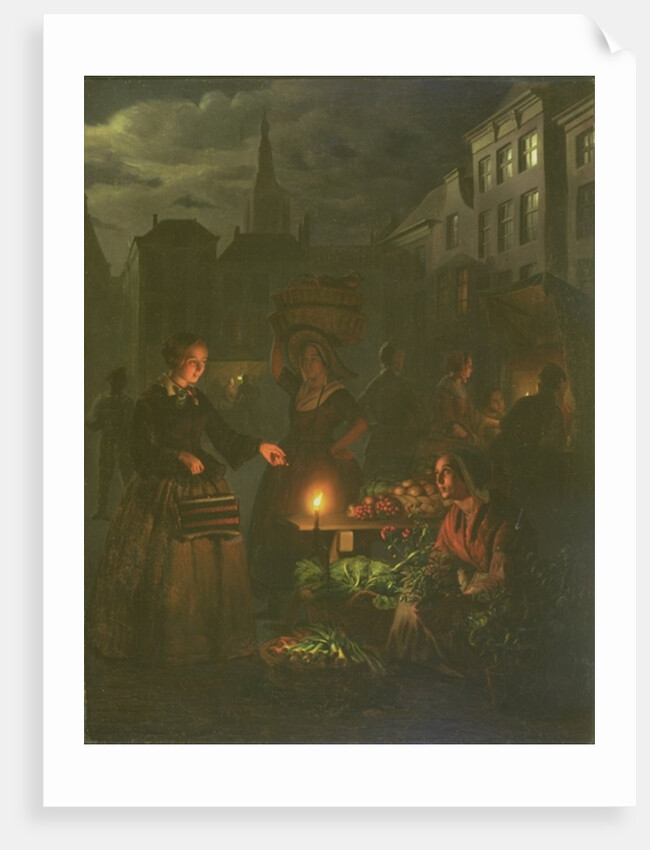 The Vegetable Stall by Petrus van Schendel