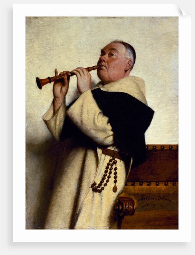Monk Playing a Clarinet by Ture Nikolaus Cederstrom