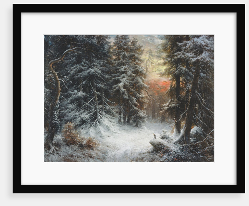 Snow Scene in the Black Forest, 19th century by Carl Friedrich Wilhelm Trautschold