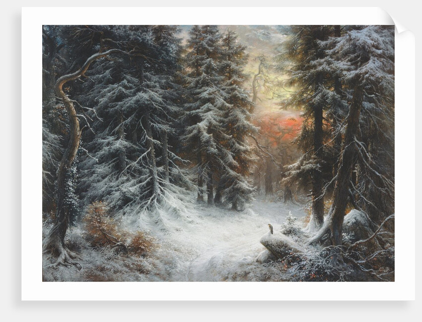 Snow Scene in the Black Forest, 19th century by Carl Friedrich Wilhelm Trautschold