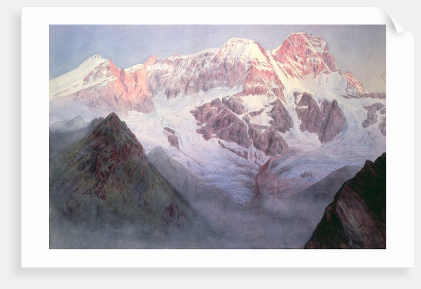 Monte Rosa at Sunrise from above Alagna by Alfred Gibson William