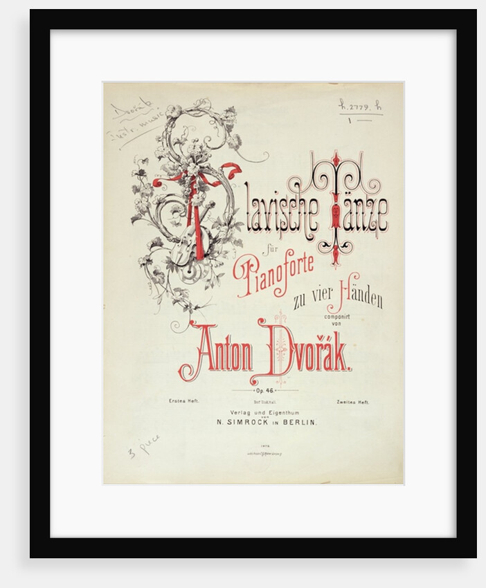 Dvorak's Slavonic Dances, pub. by Simrock by Anonymous