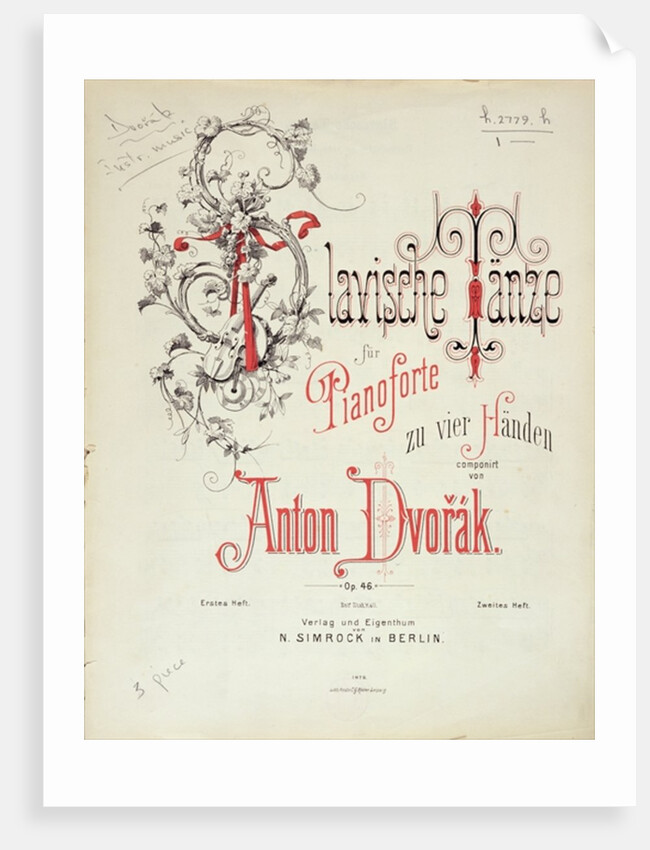 Dvorak's Slavonic Dances, pub. by Simrock by Anonymous