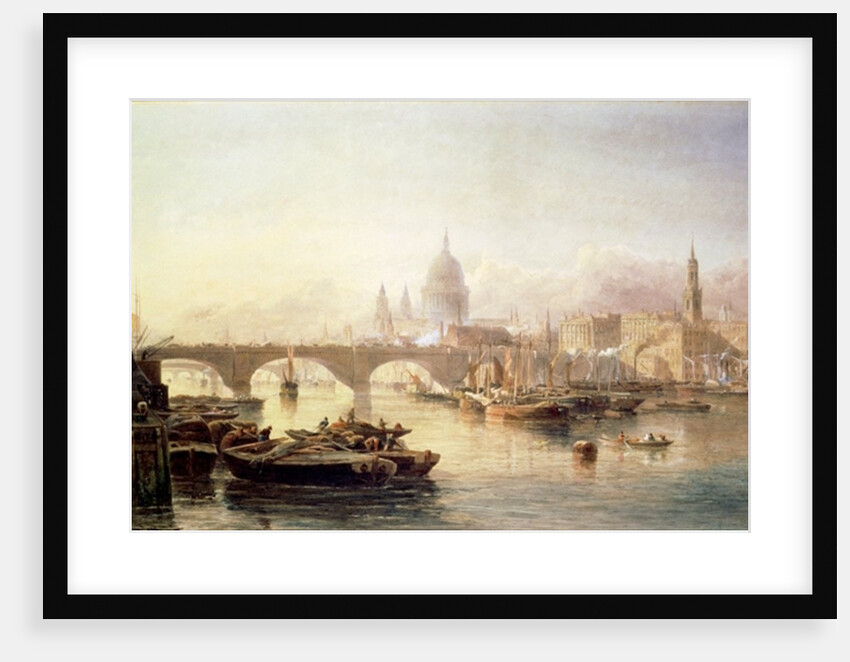 St. Paul's Cathedral and London Bridge, 19th century by Edward Angelo Goodall