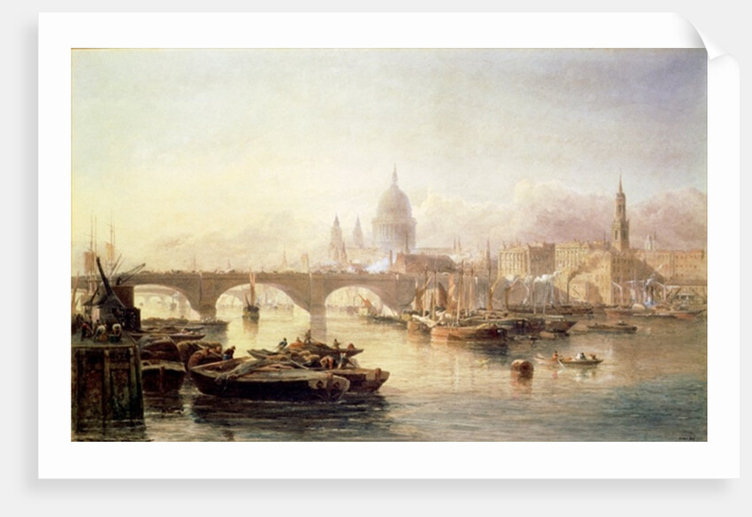 St. Paul's Cathedral and London Bridge, 19th century by Edward Angelo Goodall
