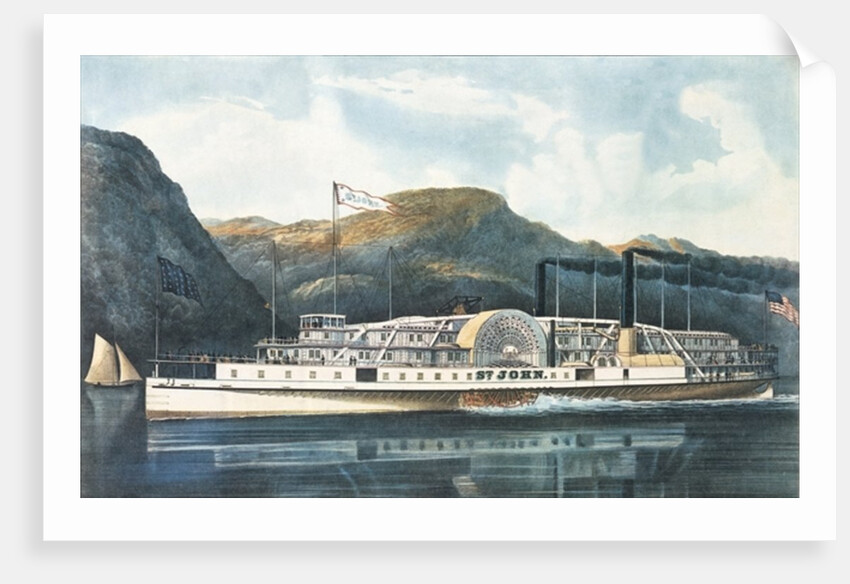 The Hudson River Steamboat `St. John', published 1864 by N. and Ives J.M. (1824-95) Currier