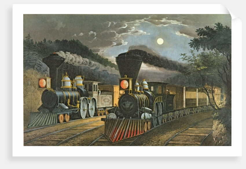 The Lightning Express Trains, 1863 by N. and Ives J.M. Currier