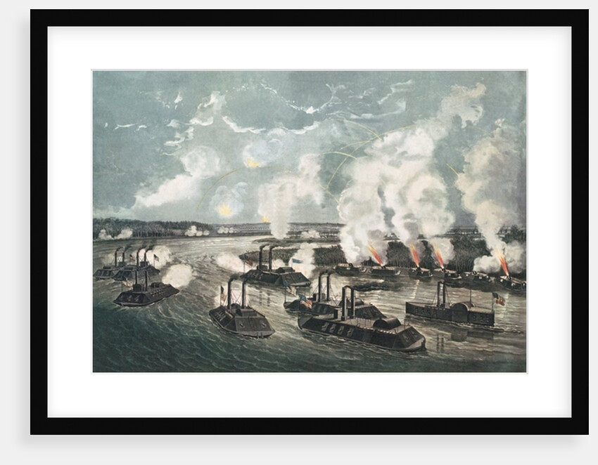 Bombardment and Capture of Island No.10 on the Mississippi River, 7th April 1862 by N. and Ives J.M. Currier