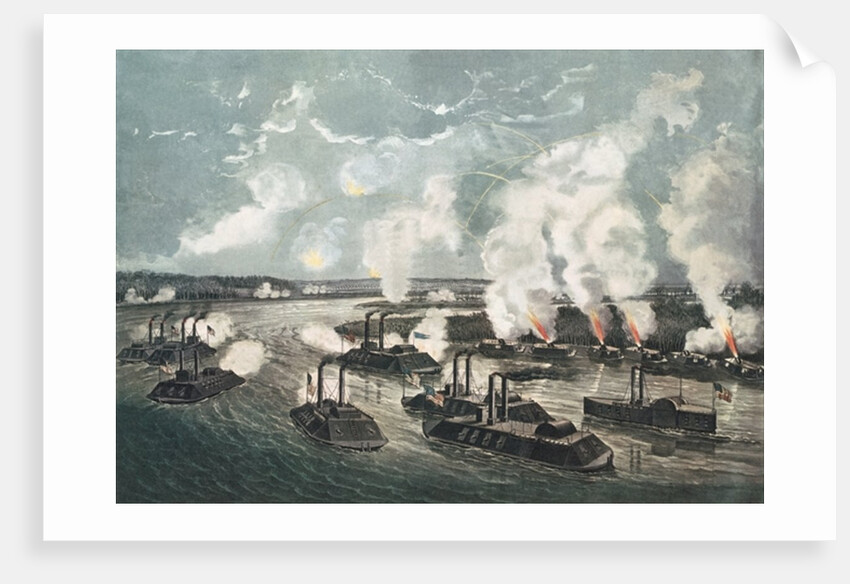Bombardment and Capture of Island No.10 on the Mississippi River, 7th April 1862 by N. and Ives J.M. Currier