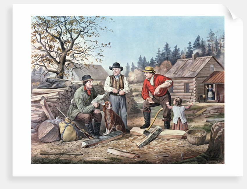 Arguing the Point - the Latest News, 1855 by N. and Ives J.M. (1824-95) Currier