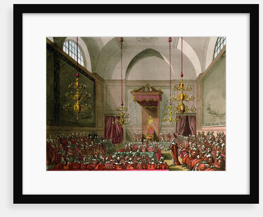 House of Lords from Ackermann's 'Microcosm of London' by T. & Pugin A.C. Rowlandson