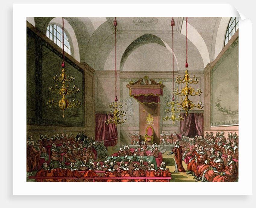 House of Lords from Ackermann's 'Microcosm of London' by T. & Pugin A.C. Rowlandson