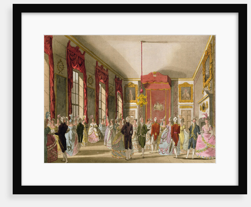 Drawing Room, St. James's, from Ackermann's 'Microcosm of London' by T. & Pugin A.C. Rowlandson