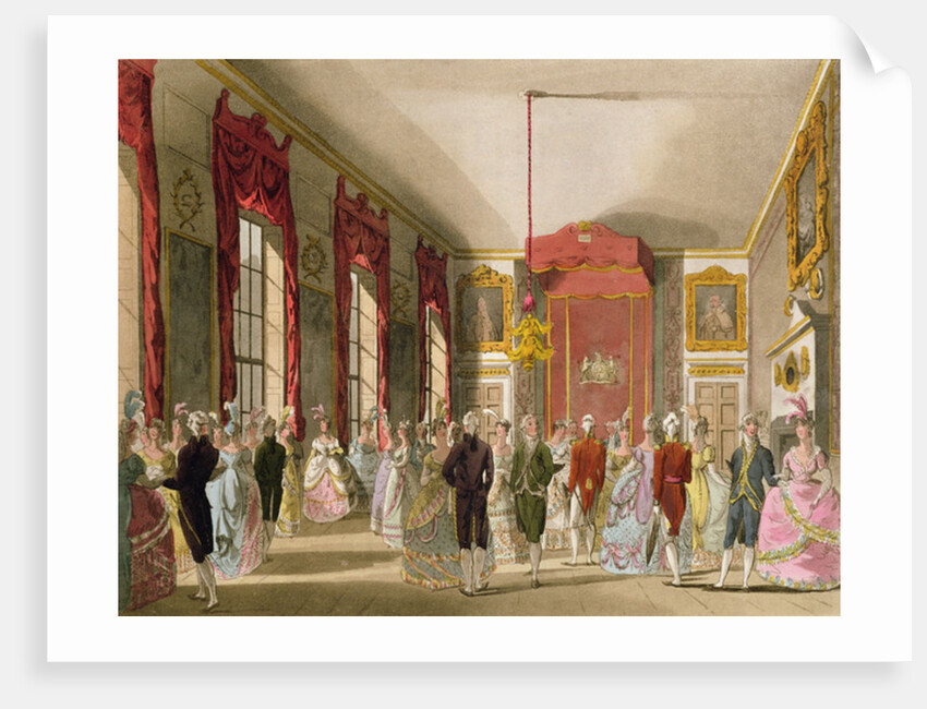 Drawing Room, St. James's, from Ackermann's 'Microcosm of London' by T. & Pugin A.C. Rowlandson