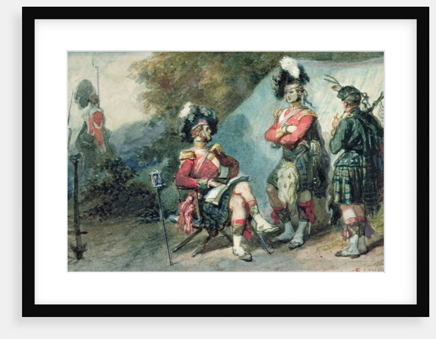 Officers of the 79th Highlanders at Chobham Camp in 1853 by Eugene-Louis Lami