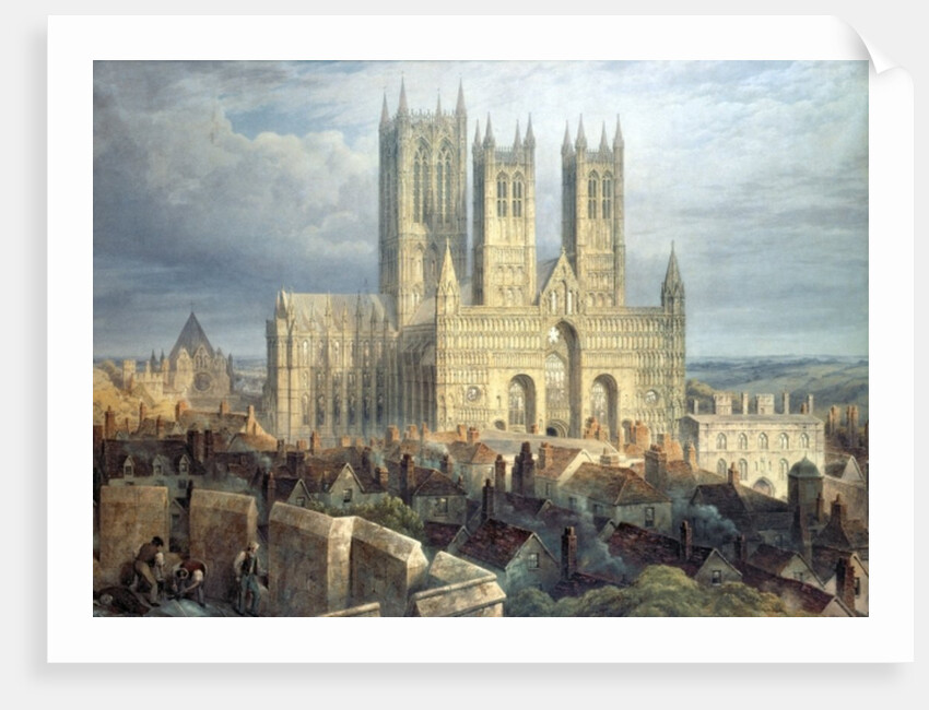 Lincoln Cathedral from the North West, c.1850 by Frederick Mackenzie
