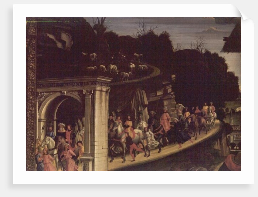 Adoration of the Shepherds, detail showing the procession of the Magi, 1485 by Domenico Ghirlandaio